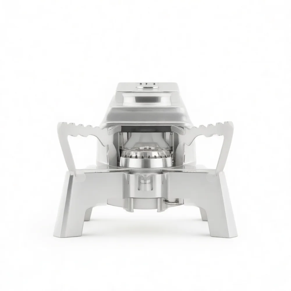 Reliable Stainless Steel Alcohol Stove Commercial Dry Pot Base Practical Food Warming Device For Home Catering Services