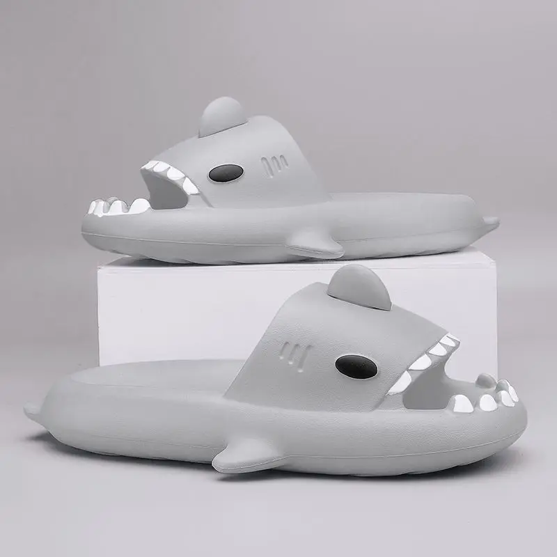 

2026 Men And Women EVA Shark Outdoor Beach Thick Soled Non-slip Summer Slides Adult Couple Cute Solid Color Fashion Slippers