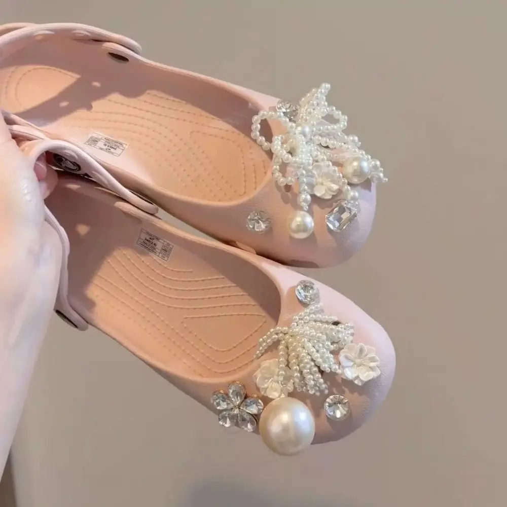 Obrázek 6: Móda resin+rhinestone bota okouzluje sada DIY odnímatelné DIY bota dekorace motýl luk kvést styl clog okouzluje pláž obuv