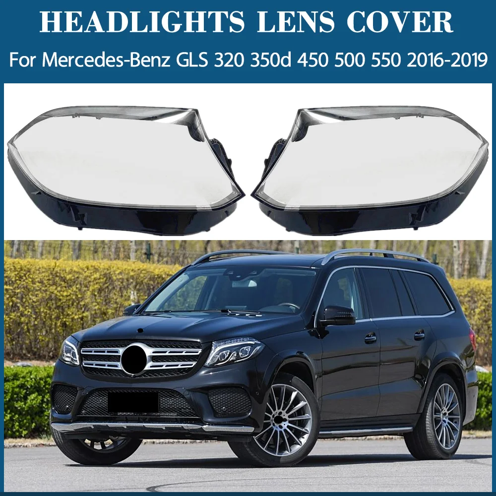 

Headlight Shell Mask Transparent Headlamp Cover Lampshdade Plexiglass For Mercedes-Benz GLS 320 450 500 550 2016 2017 2018 2019