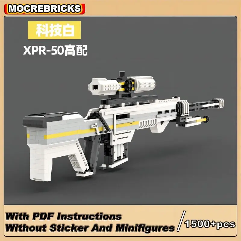 1700PCS Shootable Game Military Gun Weapon XPR-50 Bullets Sniper Rifle MOC Building Blocks Model Kid's Bricks Toys Holiday Gifts