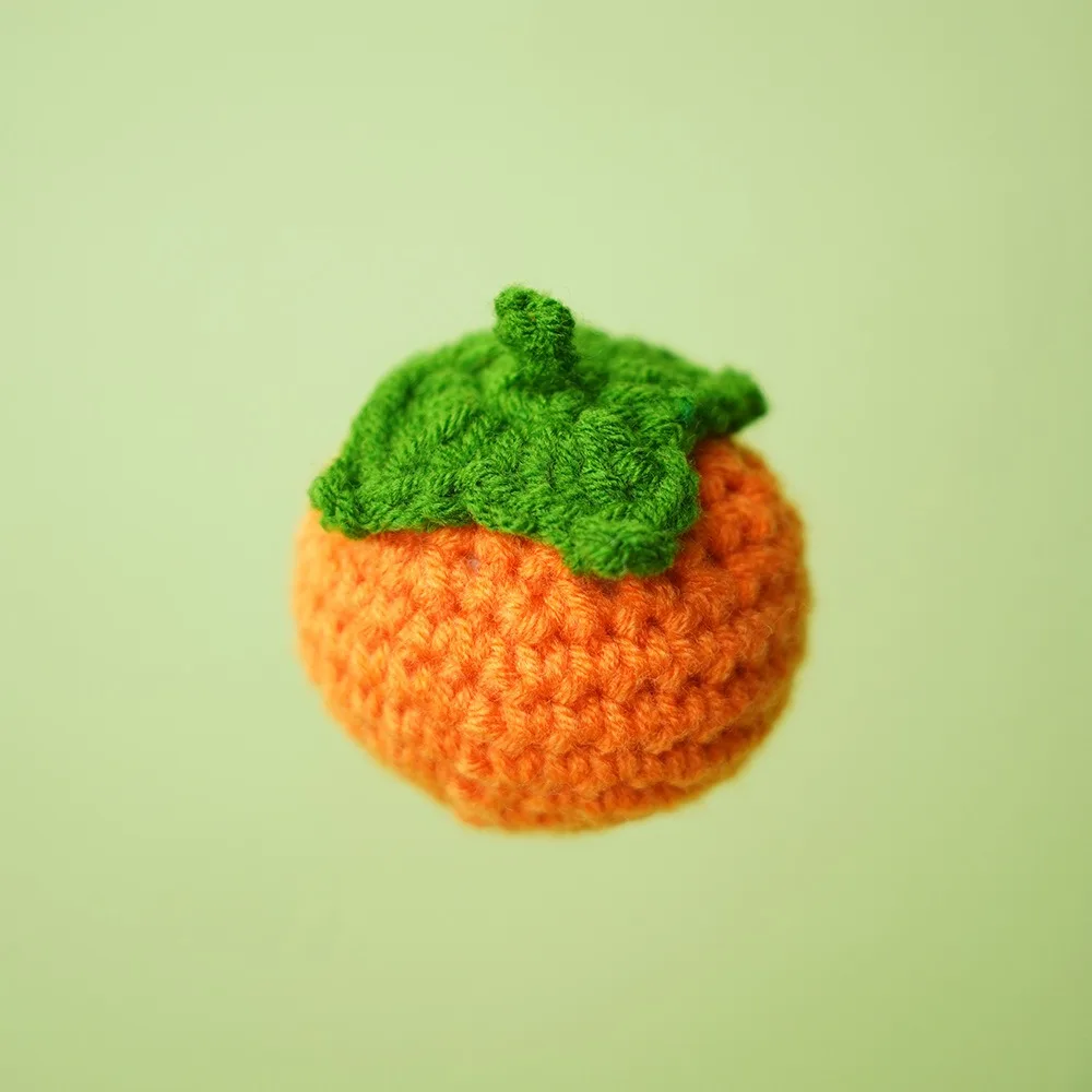 Orange Wool Cute Fruit Sunflower Strawberry Knitted Strawberry Fruits Knitting Supplies Cartoon Hand Knitted Strawberry