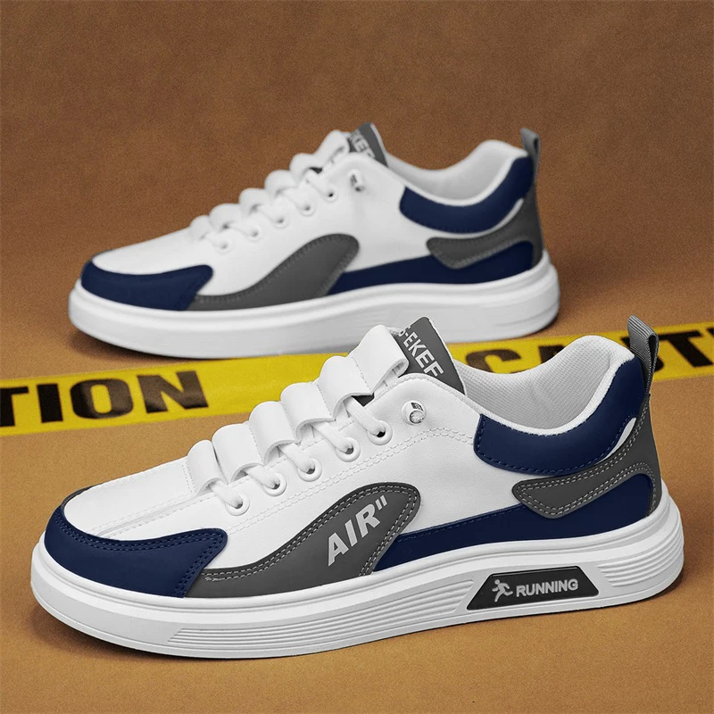 

2025 Spring and Autumn New Men's Shoes, Low cut Running Sports Shoes, Leather Casual Shoes, Color blocked Fashion Board Shoes