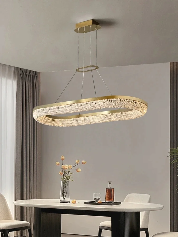 Modern Round Led Ring Light Luxury Ceiling Chandeliers for Dining Room Hanging Lamps Home Decor Home Appliance 2024 Lustres