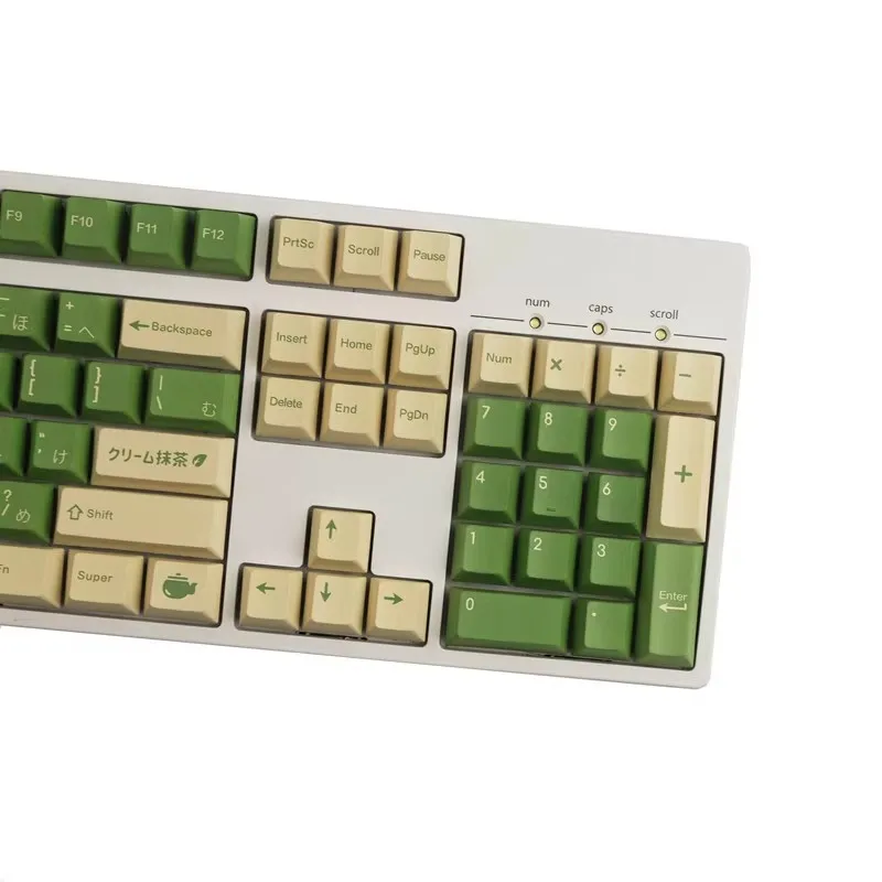 GMK Cream Matcha Keycap cherry Profile Keycaps PBT Double Shot Key Caps Set ISO Enter 7U Spacebar for Custom Mechanical Keyboard