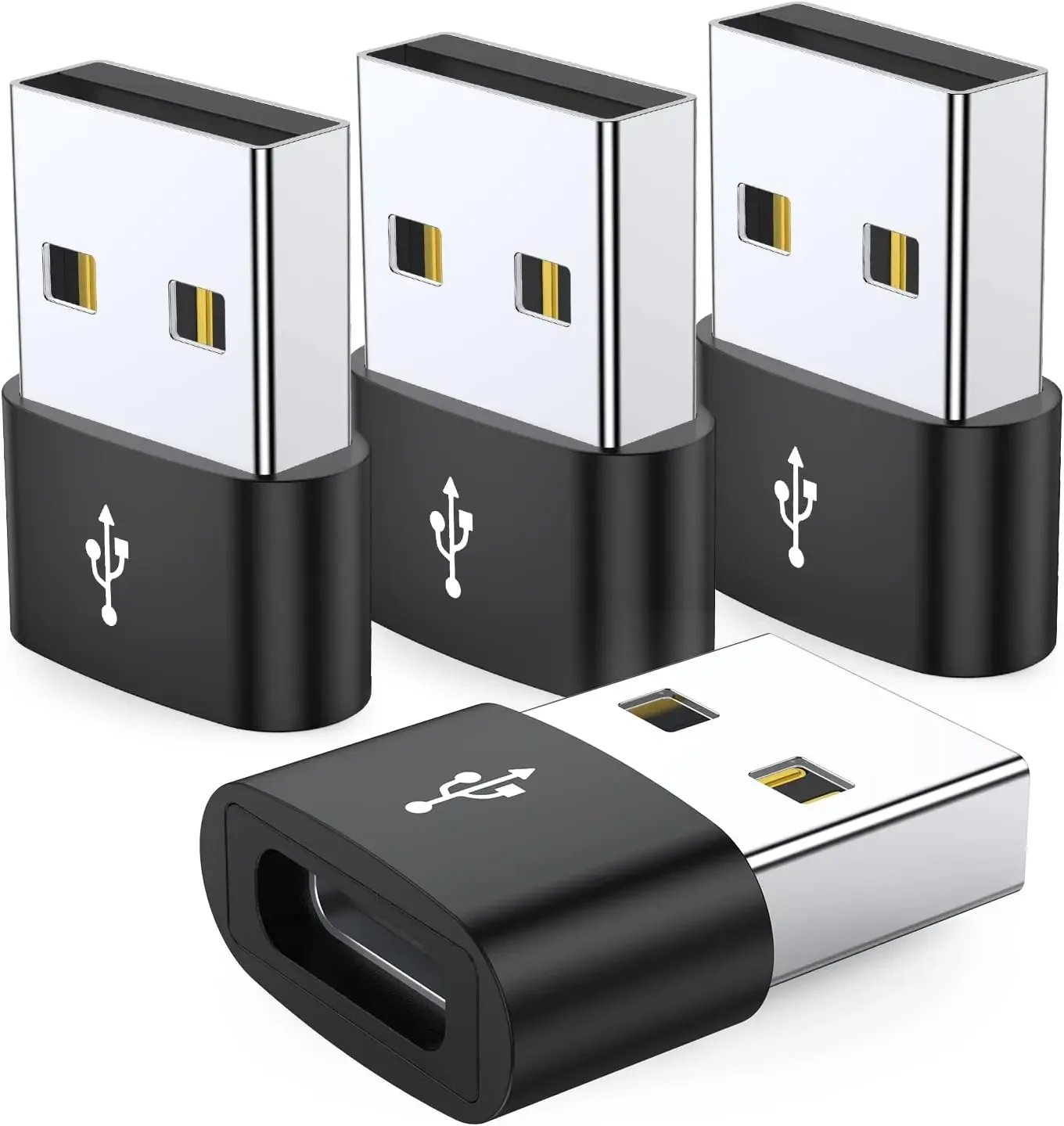 4er Pack USB C Buchse zu USB Stecker Adapter Typ C zu USB ein Ladegerät Kabel Konverter, kompatibel mit iPhone iPad Samsung Galaxy Pixel
