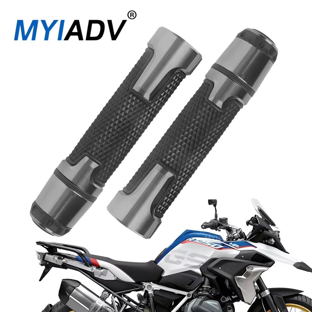 Motorcycle CNC Aluminum Handle Grip With Rubber Cover 7/8'' 22mm Handlebar Shank For BMW R1250 GSA R1250GS Adventure Accessories