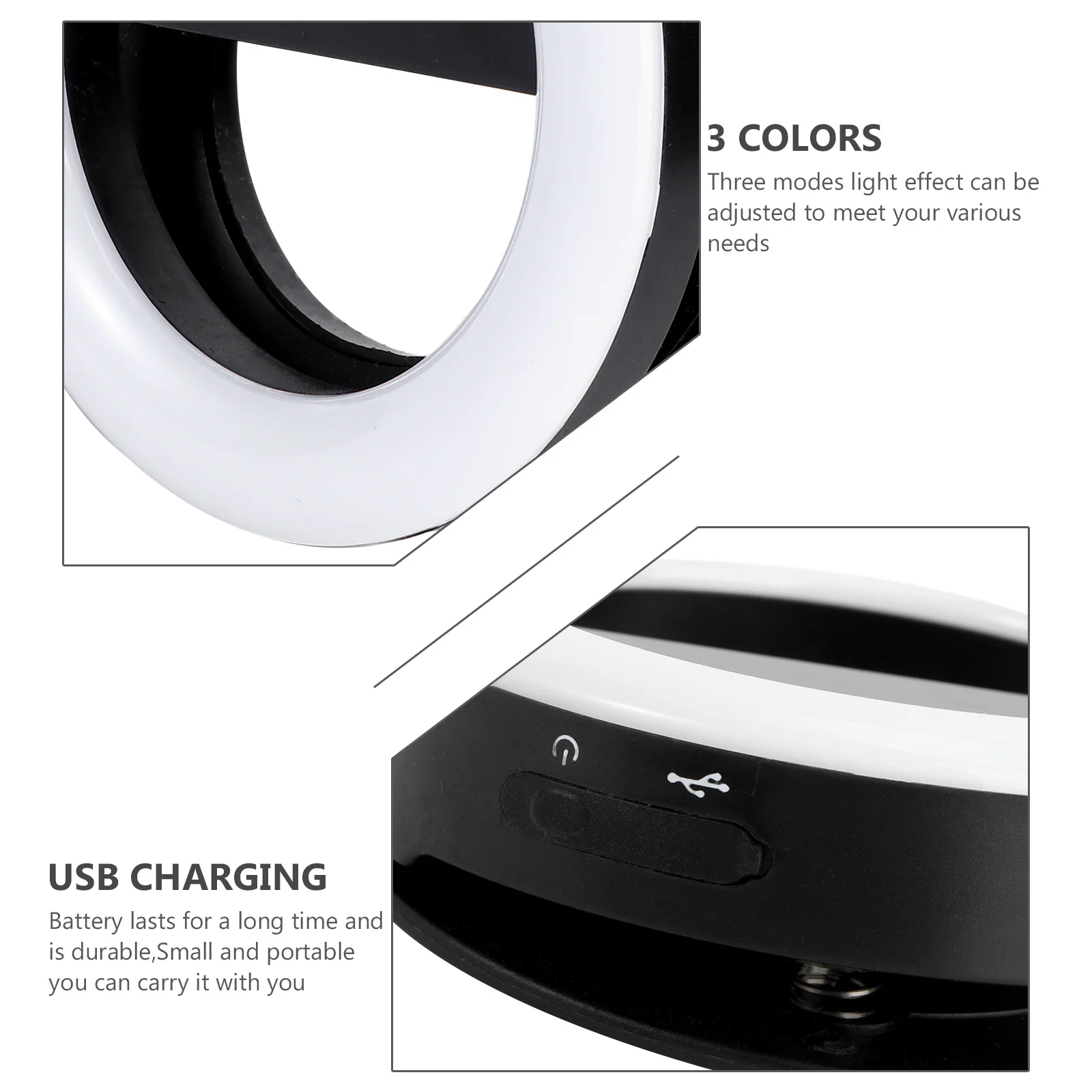 

1Set LED Ring Light 3 Color Modes 9 Brightness Levels Adjustable Broadcast Fill Lamp for Live Stream Video Chat Makeup Selfie