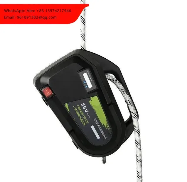 300kg 36V Lithium Battery Electric Rope Climbing Hoist Smart Building Ascender With Wire Rope Sling