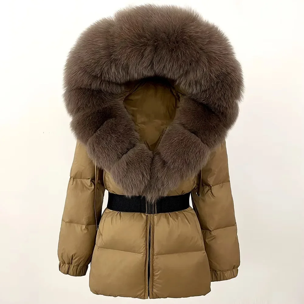 OFTBUY Real Fox Fur Jacket Hooded 2024 Winter Puffer Jacket Women Thick Warm White Duck Down Coat Female Parkas Waterproof