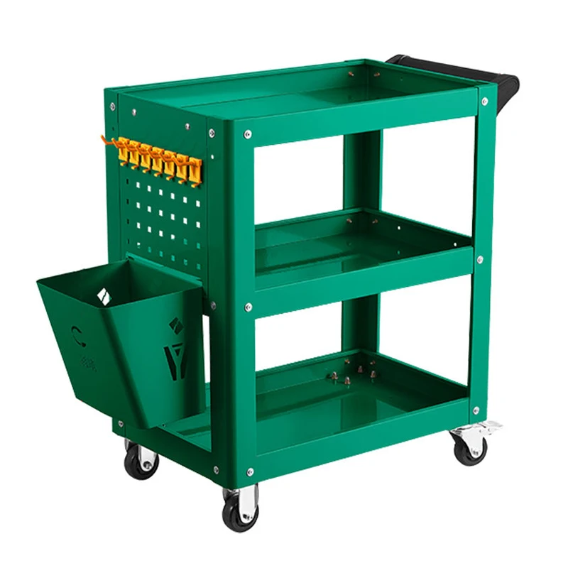 

Многофункциональная утолщенная тележка для инструментов для мастерской с тремя слоями и корзинами для хранения для верстака для обслуживания транспортных средств