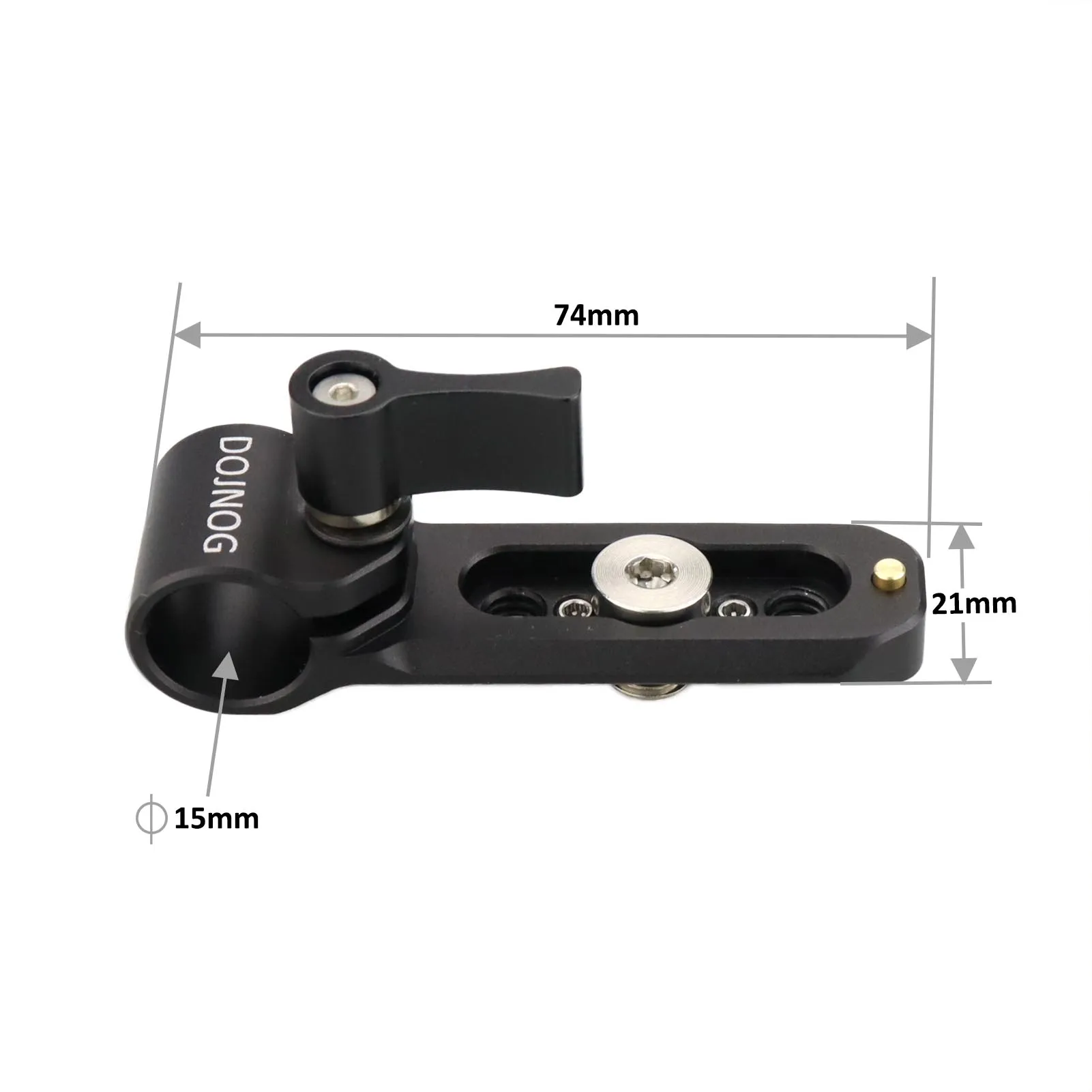 DOJNOG Single 15mm Rod Clamp with NATO Rail,for ARRI Locating Hole,Compatible with Standard 15mm Rod and NATO Clamp -230