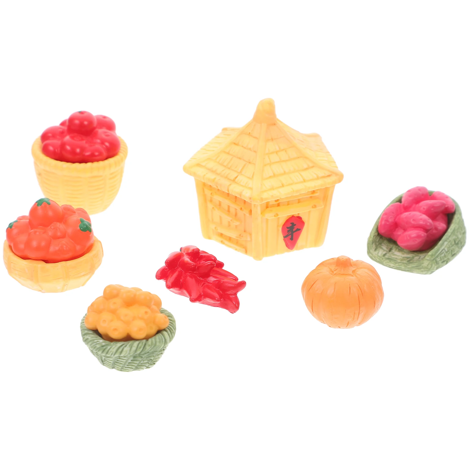 

1 set Creative Ornaments Miniature Artificial Pumpkins Fall Decor Office Dollhouse Farmhouse Resin Centerpiece Realistic Fruit