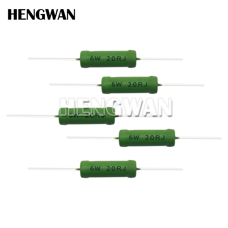 5pcs RX21 6W Wire Wound Resistance 5% 1R 10R 100R 1K 10K 12K 15K 18R 20R 22R 24R 27R 33R 36R 0.05 0.1 0.22 1 10 100 ohm Resistor