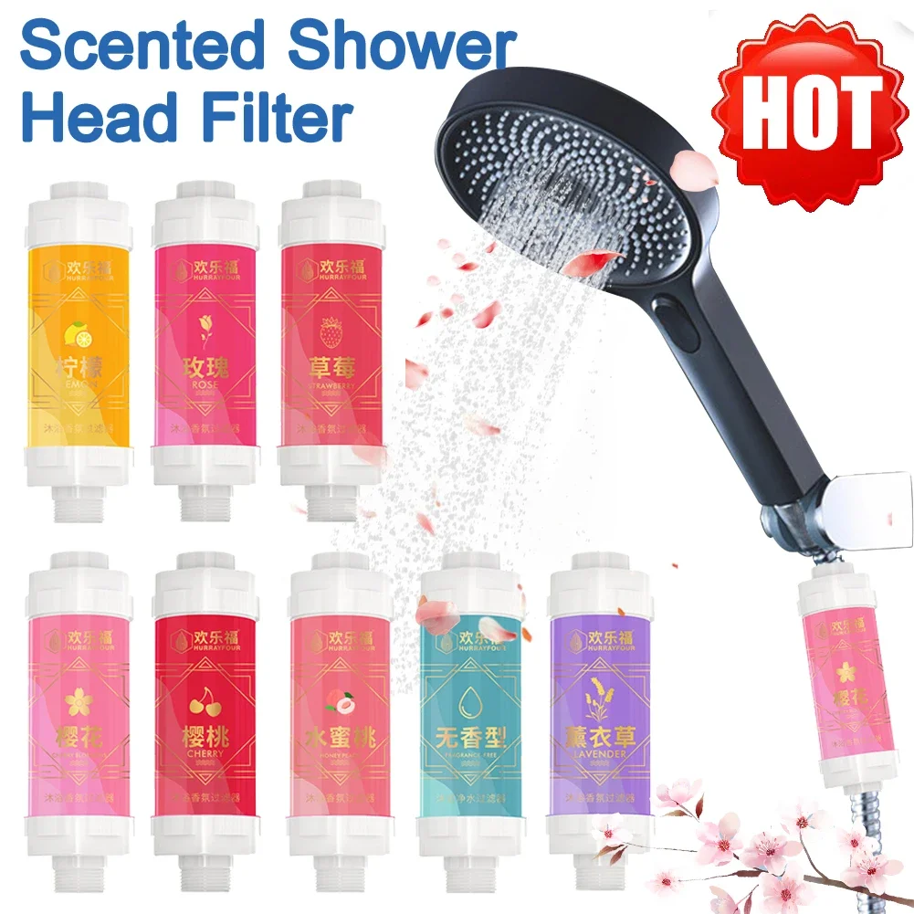

Scented Shower Head Filter Chlorine Removal Water Softener Aromatherapy Shower Head Filter Female Gift Soft Improve Hair/Skin