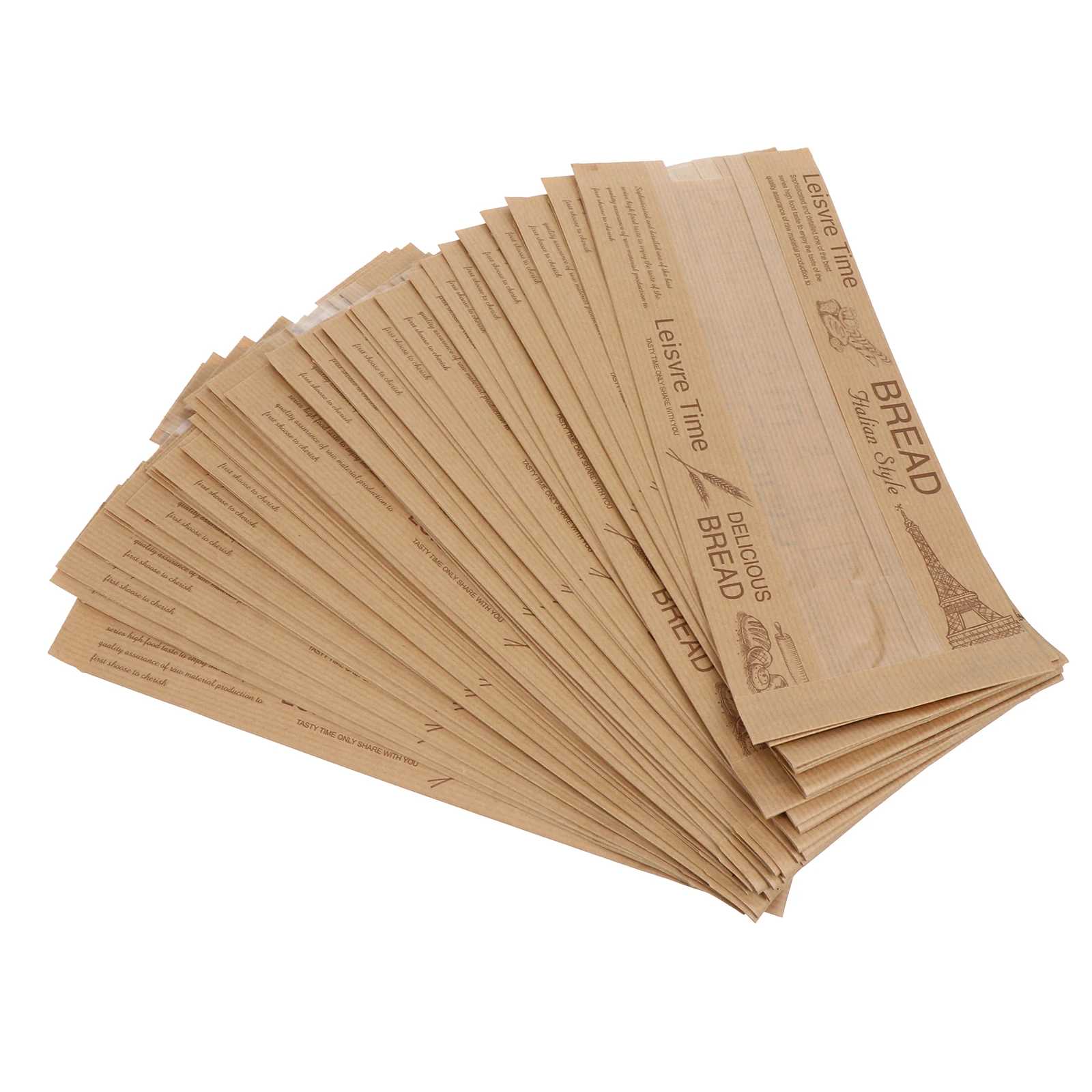 

50 Pcs Kraft Paper Packaging Bags Bakery Bread Baking Food Grade Safe Firm Seal Reusable Storage Three Dimensional Pouches