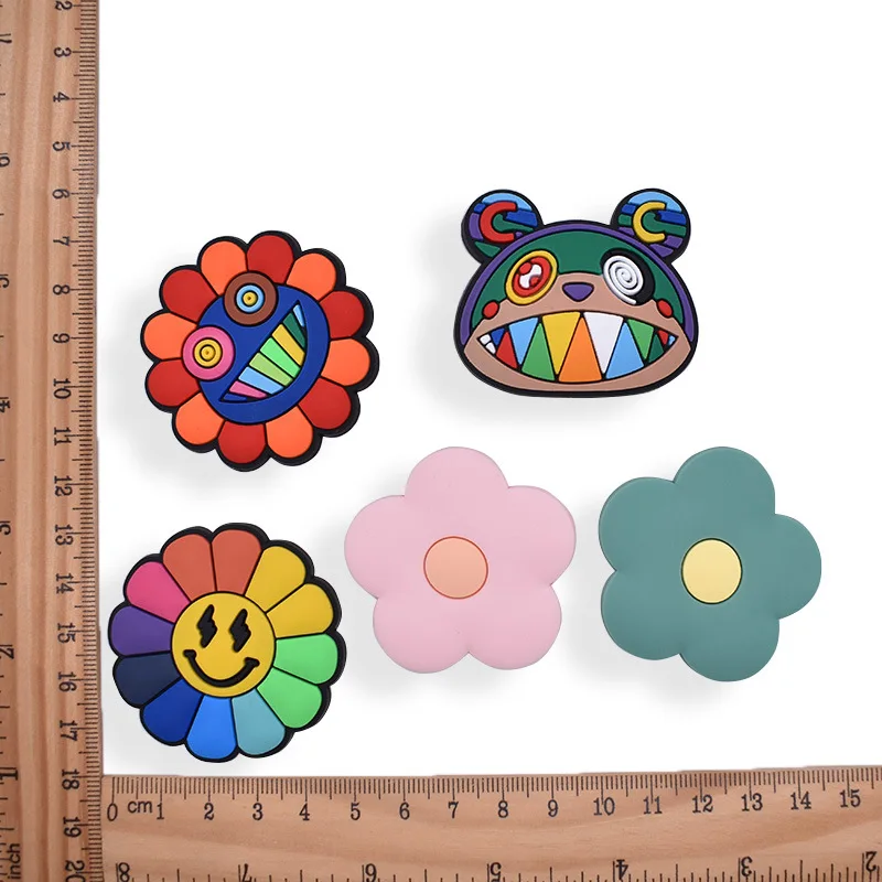 12Pcs/Set Cartoon Colorful Flower Magnetic Stickers for Fridge Creative Bears Fridge Magnets PVC Children Toy Sticker Decor