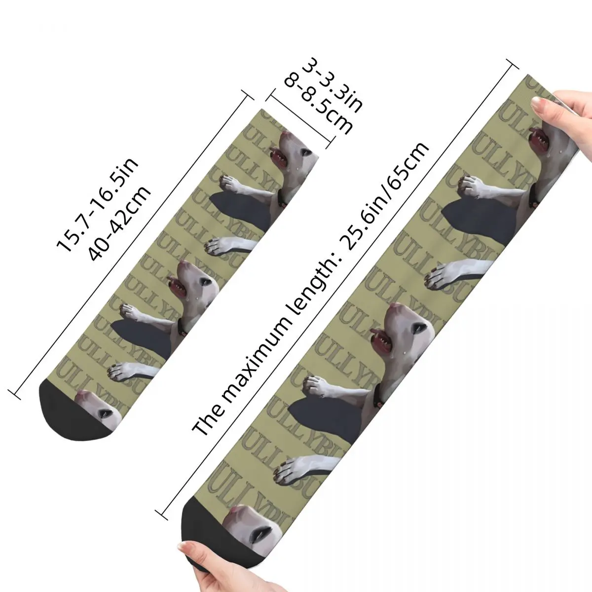 Vintage Vintage Men's Socks Bull Terrier Pet Dog Unisex Hip Hop Pattern Printed Crazy Crew Sock Gift