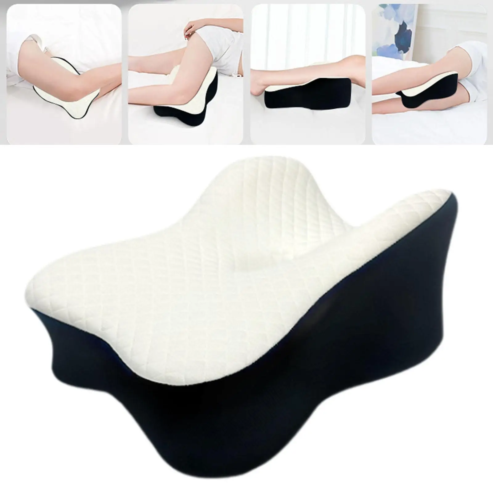 Ergonomic Knee Pillow for Side Sleepers Memory Foam Leg Pillow Washable Cover for Multi Functional Use