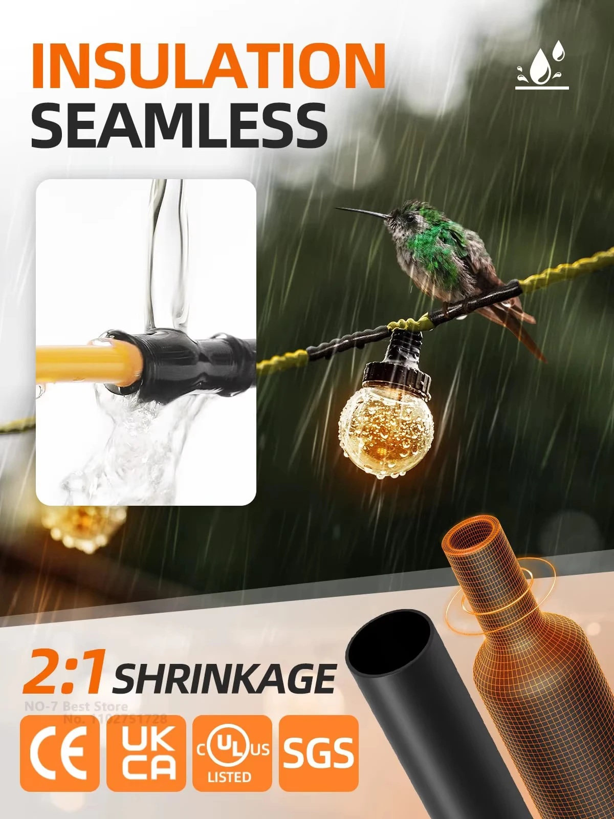 Heat Shrink Tube Kit with Optional Heat Gun Electrical Wire Cable Waterproof Insulation Dual Wall Shrink Tubing for Cable Repair