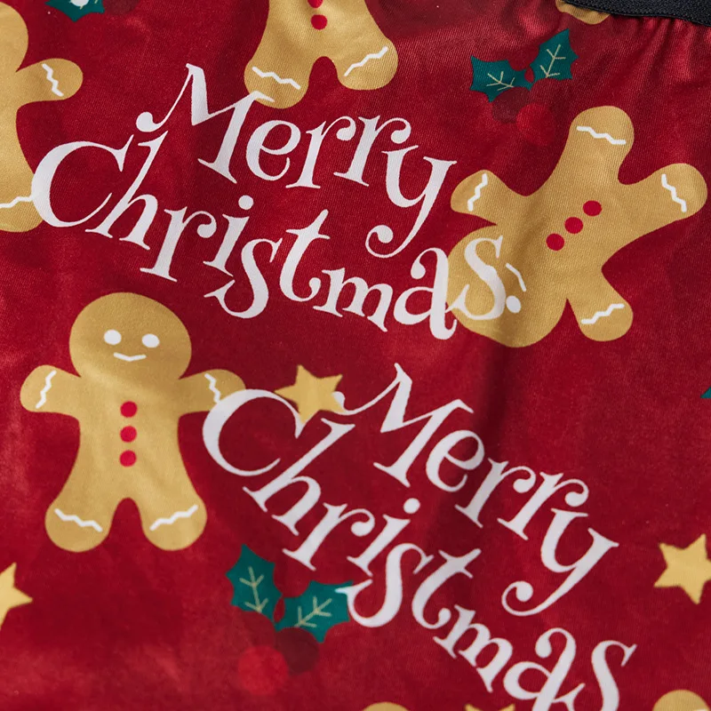 Christmas Print Underwear Breathable Mens Gingerbread Man Fashionable Casual Sports Boxers Four Corner Shorts Christmas Gifts