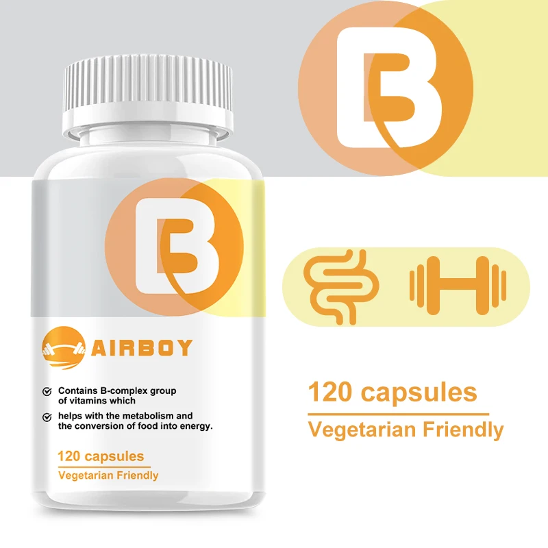 

Vitamin B Complex Capsules - Increases Cellular Energy, Promotes Skin, Brain and Nervous Health, Improve Mental Clarity