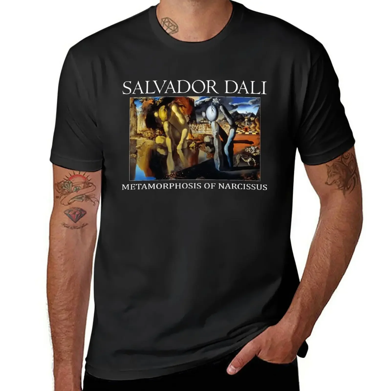 Metamorphosis of Narcissus (Salvador Dalí) T-Shirt animal prinfor boys vintage clothes mens workout shirts