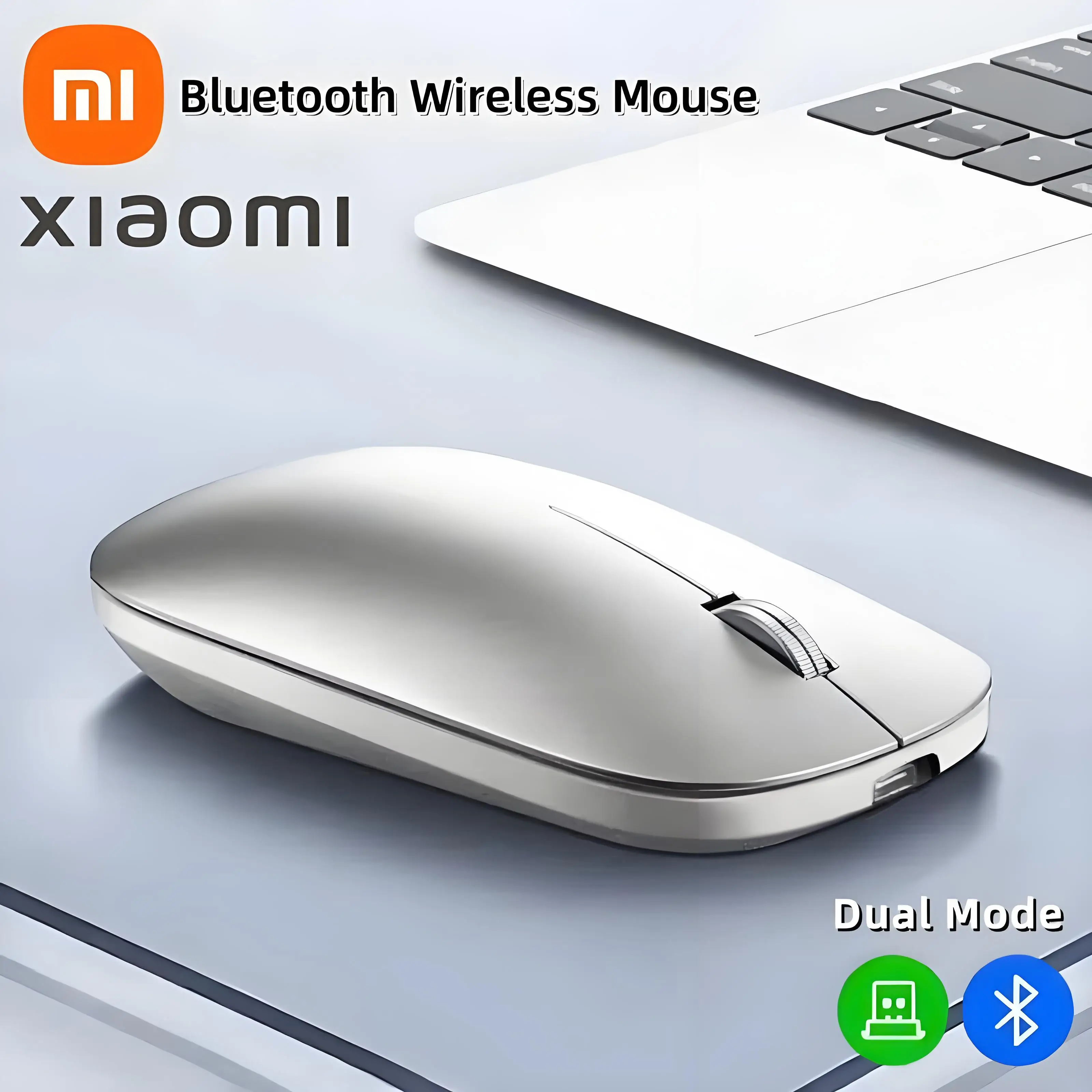 Xiaomi Wireless Bluetooth Mouse Dual Mode DPI Adjustable 2.4G Type-C Rechargeable Silent Ergonomic Morandi Portable Office Mouse