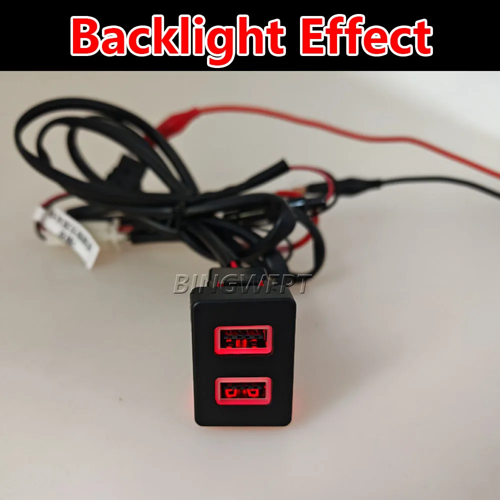 High Quality Dual USB and Type C Ports Car Charger for Ford Transit 2009-2016 Phone Charger Auto Adapter 12V LED Light