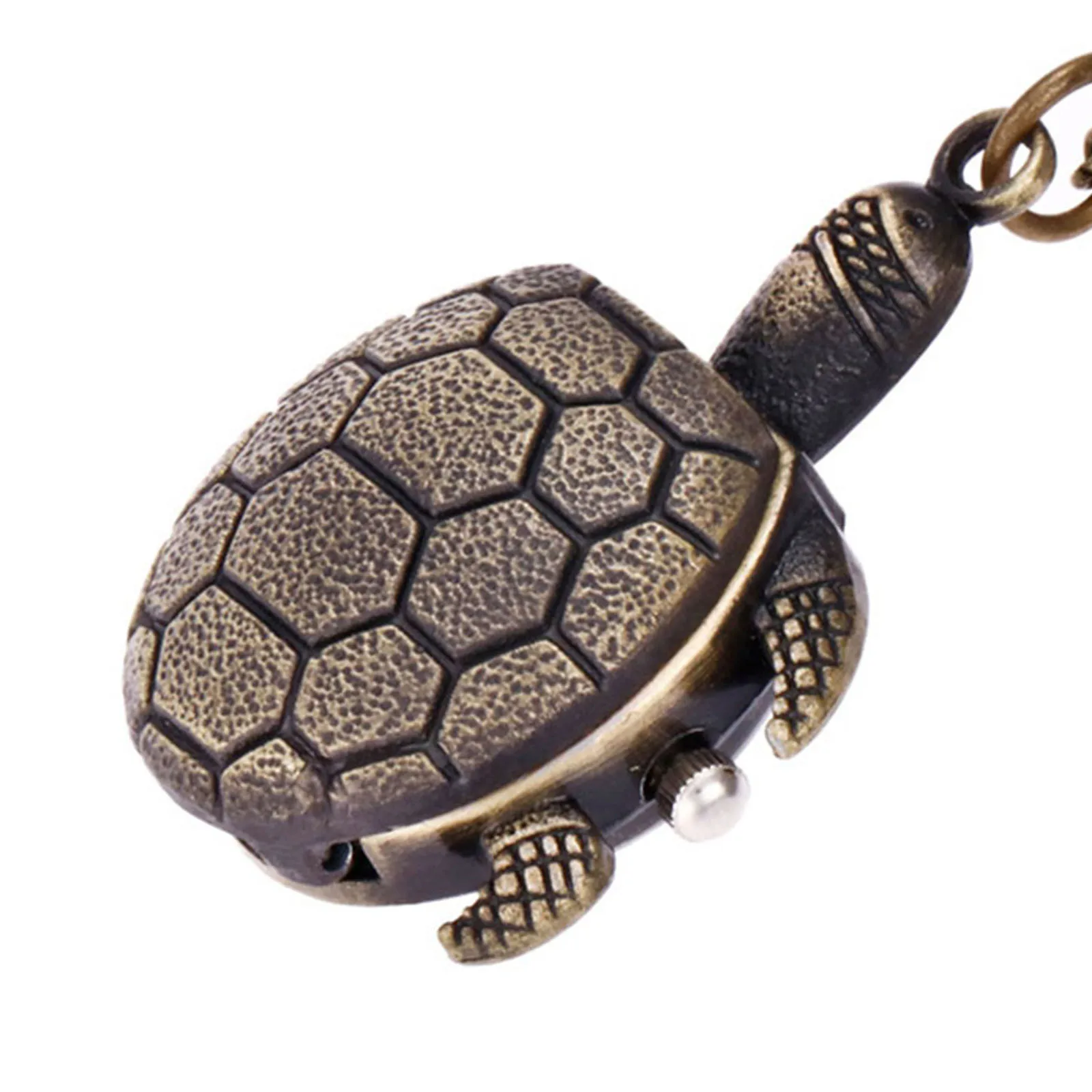 1 قطعة ساعة الجيب تصميم السلحفاة نمط خمر تفاصيل رائعة مزاج جيد جلب ديكور نمط السلحفاة ساعة الجيب