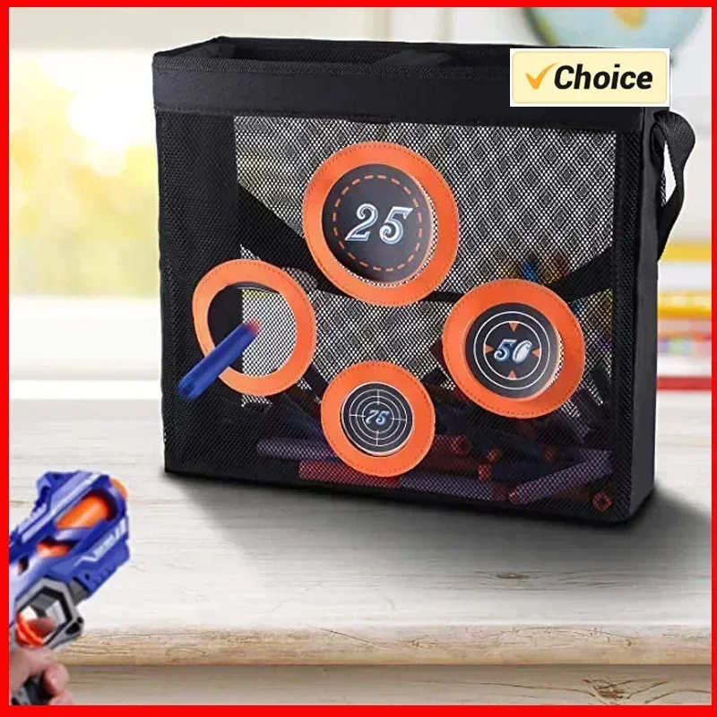 حقيبة شبكية لتخزين ألعاب الهدف لممارسة الرماية المحمولة متوافقة مع ناسف سلسلة Nerfs Darts Kids 6+ Nerfs N-Strike Elite #6