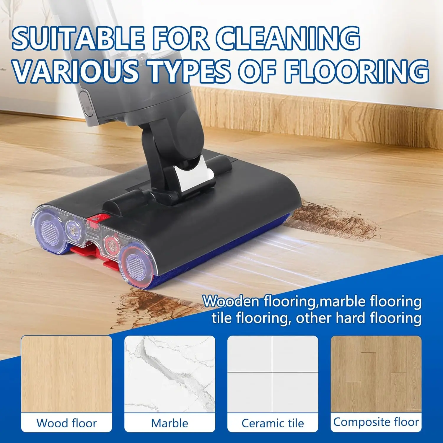 غسل G1 فرشاة دوارة بار فرشاة دوارة ناعمة للمكنسة الكهربائية الرطبة دايسون WashG1 ، تنظيف الحطام الأمامي والخلفي عالي الكفاءة