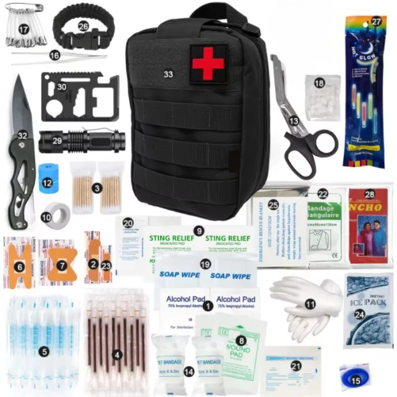 Outdoor Survival First Aid Kit Multifunctional Survival Tool Kit Camping Equipment Kit Outdoor Self-defense Equipment