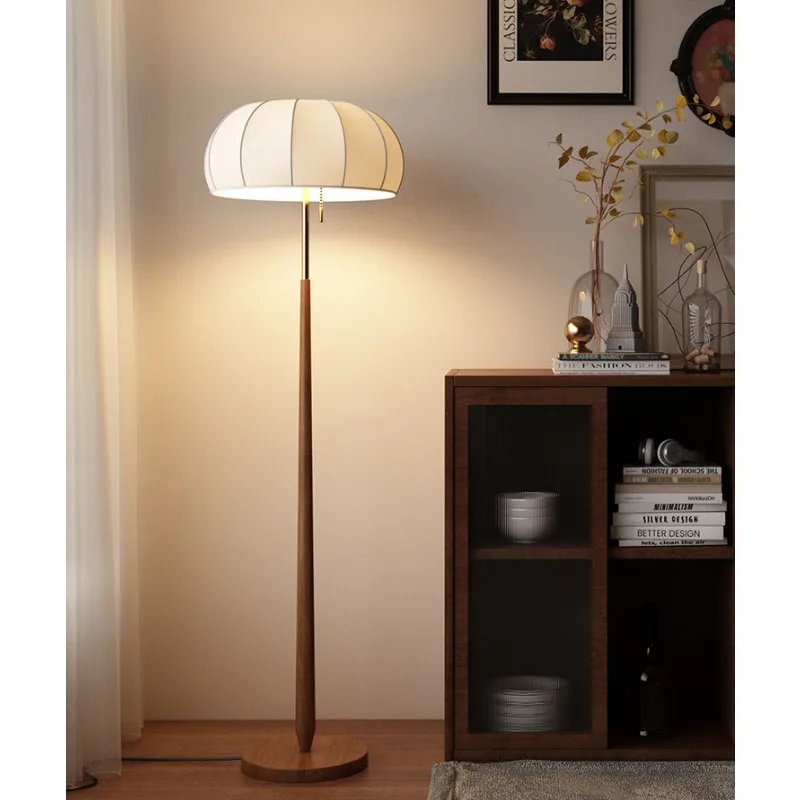 

French Vintage Wood E27 Led Floor Lamps for Living Room Bedroom Bedside Study Lamp Advanced Sense of Design Ambient Lights