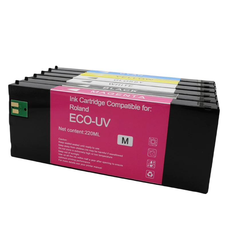 ECO-UV EUV EUV2 EUV3 EUV4 EUV5 Ink Cartridge For Roland LEF-20 LEF-10 LEF-12 LEF-300 LEC-330 LEC-300 LEC540 Printer 220ML UV Ink