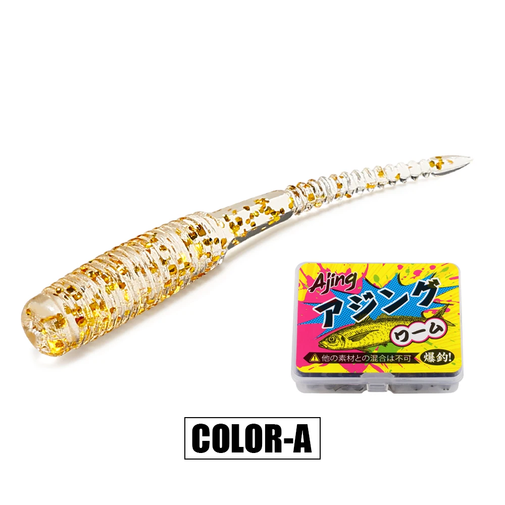Spinpoler 20 stks/doos Ajing Zachte Vissen Lokken 3.5 cm Rockfish TPR Swimbaits Nachtlampje Worm Ijs Jig Kunstaas Bass visgerei