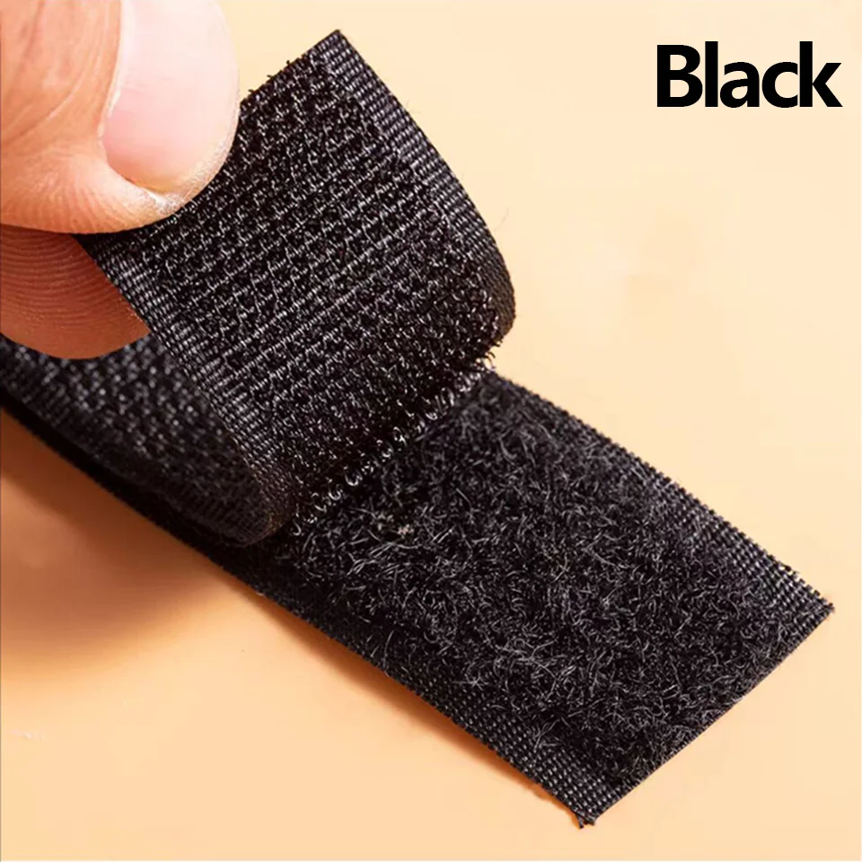 5Meter Sewing Touch Fastener Non-Adhesive Hook and Loop Fastener Tape Magic Nylon Fabric Strap for Sew-on Accessories DIY Craft