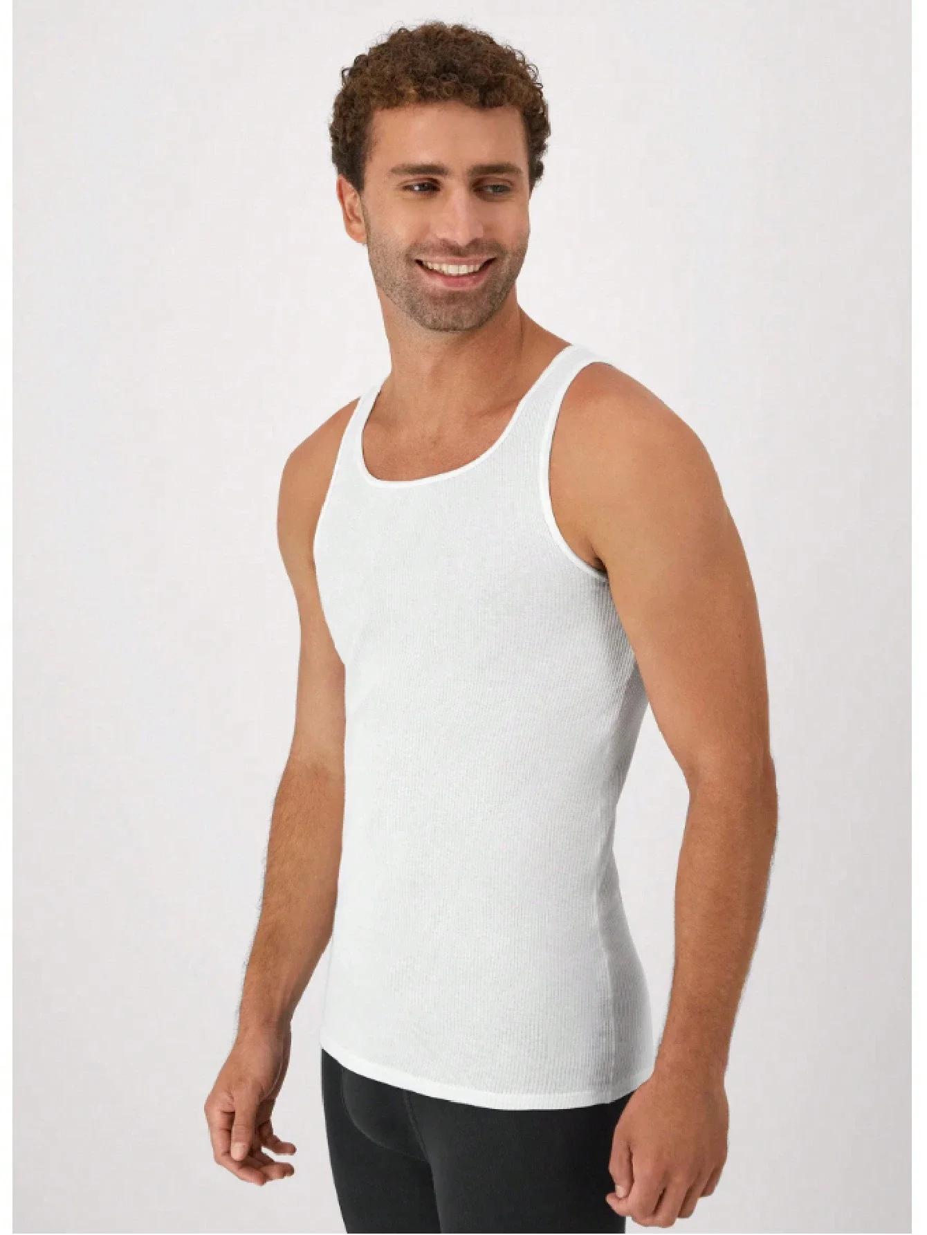 

Men's White Ribbed Tank Top 6-Pack Comfort Soft Cotton Undershirt