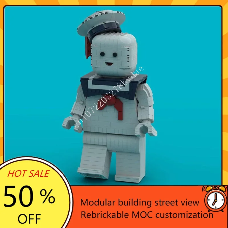830PCS MOC Space Battle Series Stay Puft (articulated maxifig) Model Custom Puzzles Technology Educational DIY Creative Kid Gift