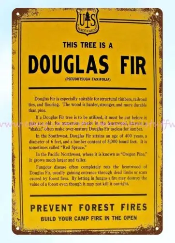 repro collectibleroom wall decor Tree Douglas Fir metal tin sign