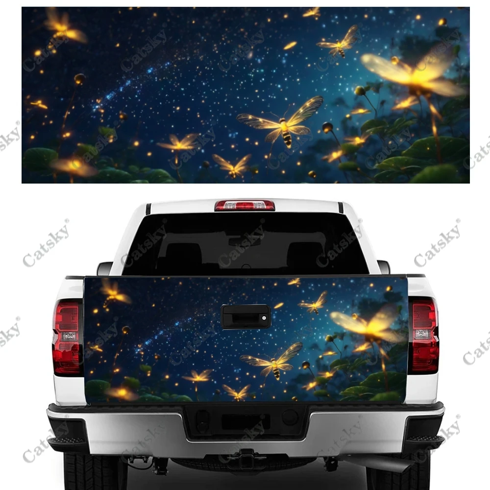 Dance of Fireflies Truck Tailgate Wrap Professional Grade Material Universal Fit for Full Size Trucks Weatherproof Car Wash Safe