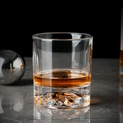 250ml 2pcs Set Creative Spirits Cup Party Transparent Wine Utensils European Thick Bottomed Whiskey Glass Bar Beer Vodka Mugs