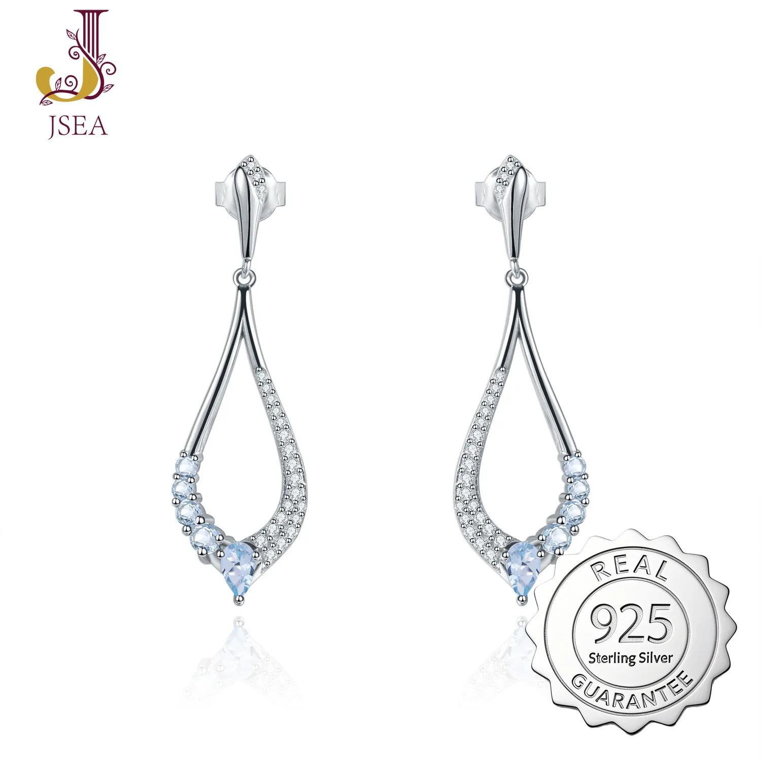 

Designer Luxury Natural Topaz Drop Earrings - S925 Silver with Gemstone Inlay - Elegant & Stylish Accessories
