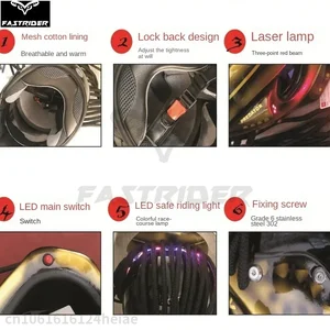 Personalisierter Kohlefaserhelm mit voller Abdeckung, Spezialform, Motorrad, Sportwagen, Vollgesicht, Raubtier, Retro, Point, EEC 10 Hauptverkäufe Thor Helm - №10