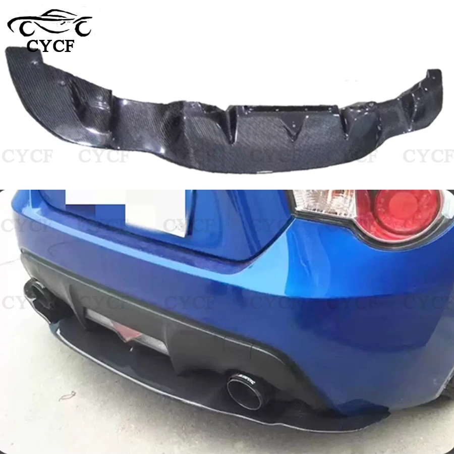 For Toyota GT86 Subaru BRZ 2012-2017 JDM Style Carbon Fiber Rear Lip Diffuser Back Bumper Hugger Spoiler Small encircleme