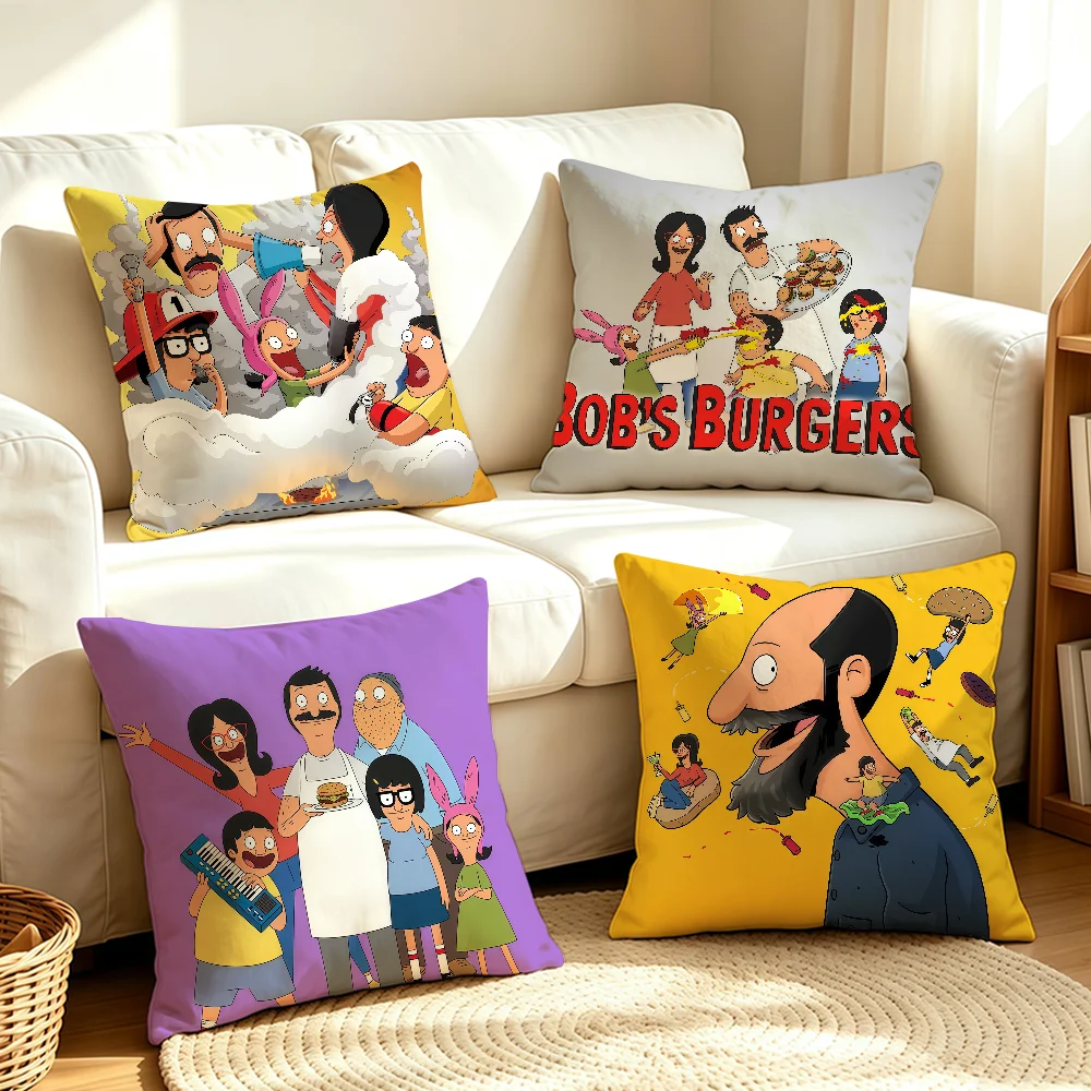 Cartoon B-Bobs B-Burgers cushion cover Anti-dustmite Sofa Cushion Decorative Office Cover Lounge Area Indoor & Outdoor Use