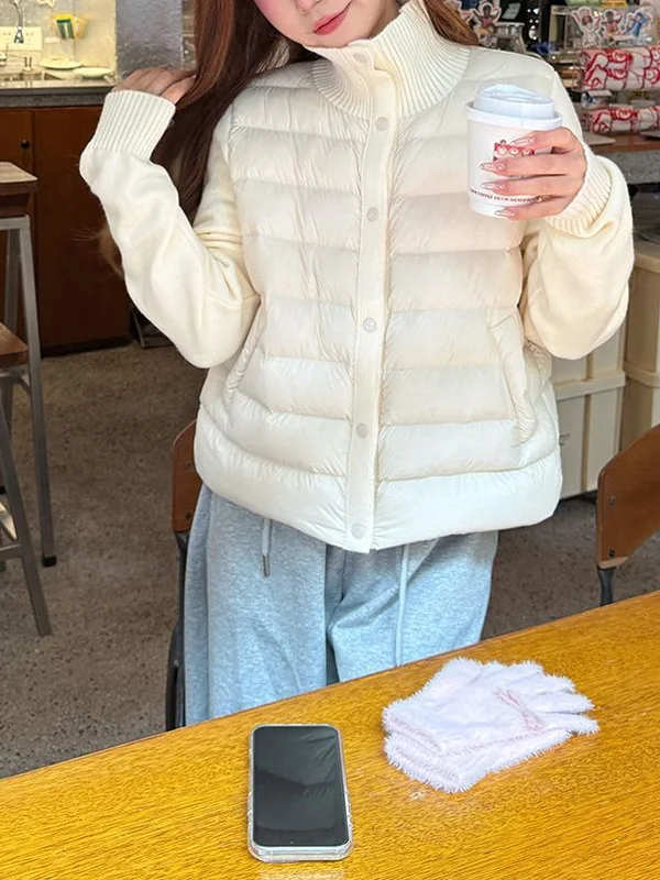 

Модная утепленная женская куртка с воротником-стойкой в корейском стиле, новинка зимы, на одной пуговице, с длинными рукавами