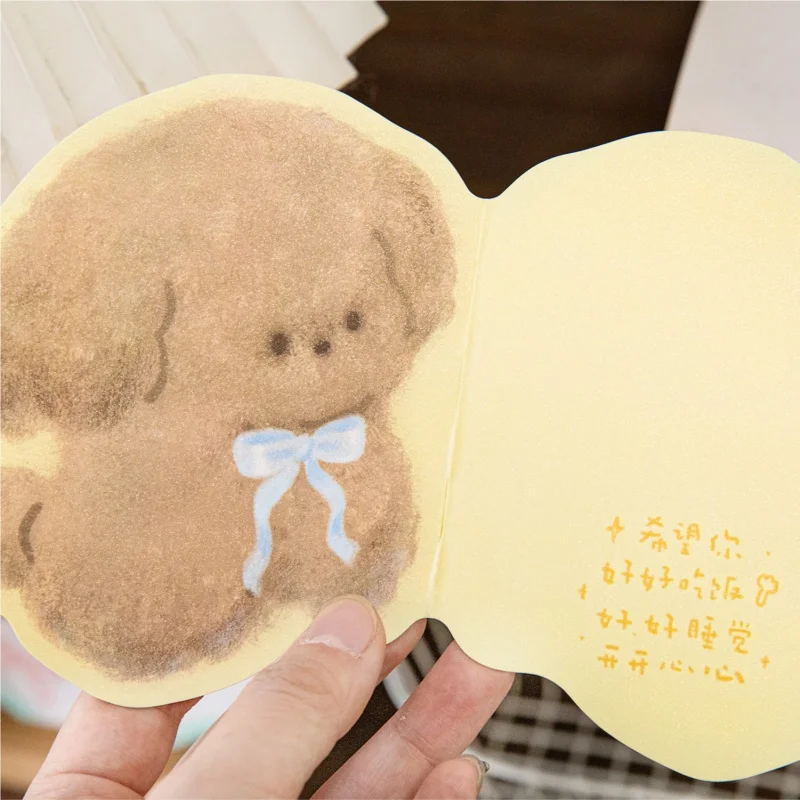 12pcs/lot Kawaii Cat Dog Rabbit Animal Envelope Set Kawaii Festival Message Greeting Card Memo Pad School Supplies Kids Gift