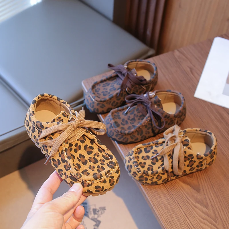 Spring Autumn Baby Boys Girls Casual Shoes Leopard Print Children Shoes Outdoor Kids Anti-slip Soft Sole Infant Toddler Shoes