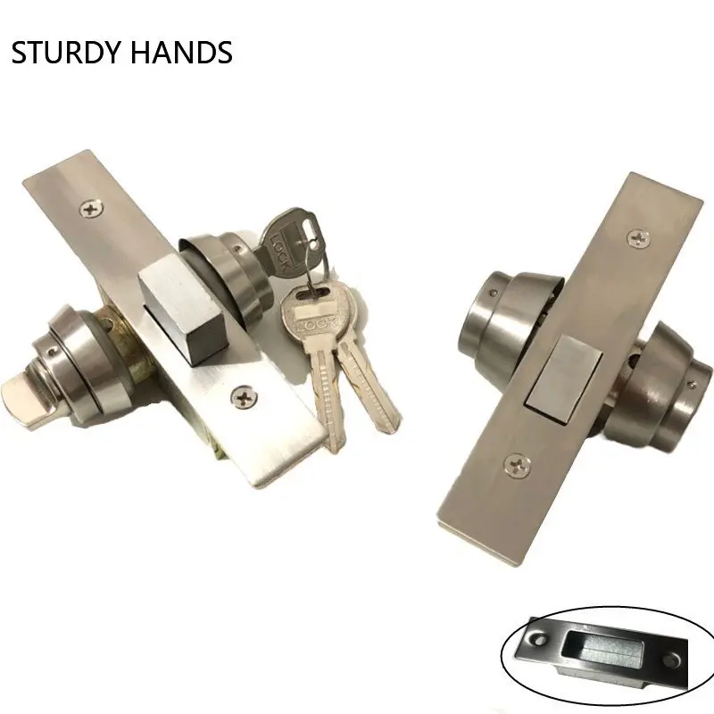 Invisible/Mortise Lock Pull Gate Single Tongue Alloy Lock Body for Framed Glass Door Strong Durable Door Hardware with Key